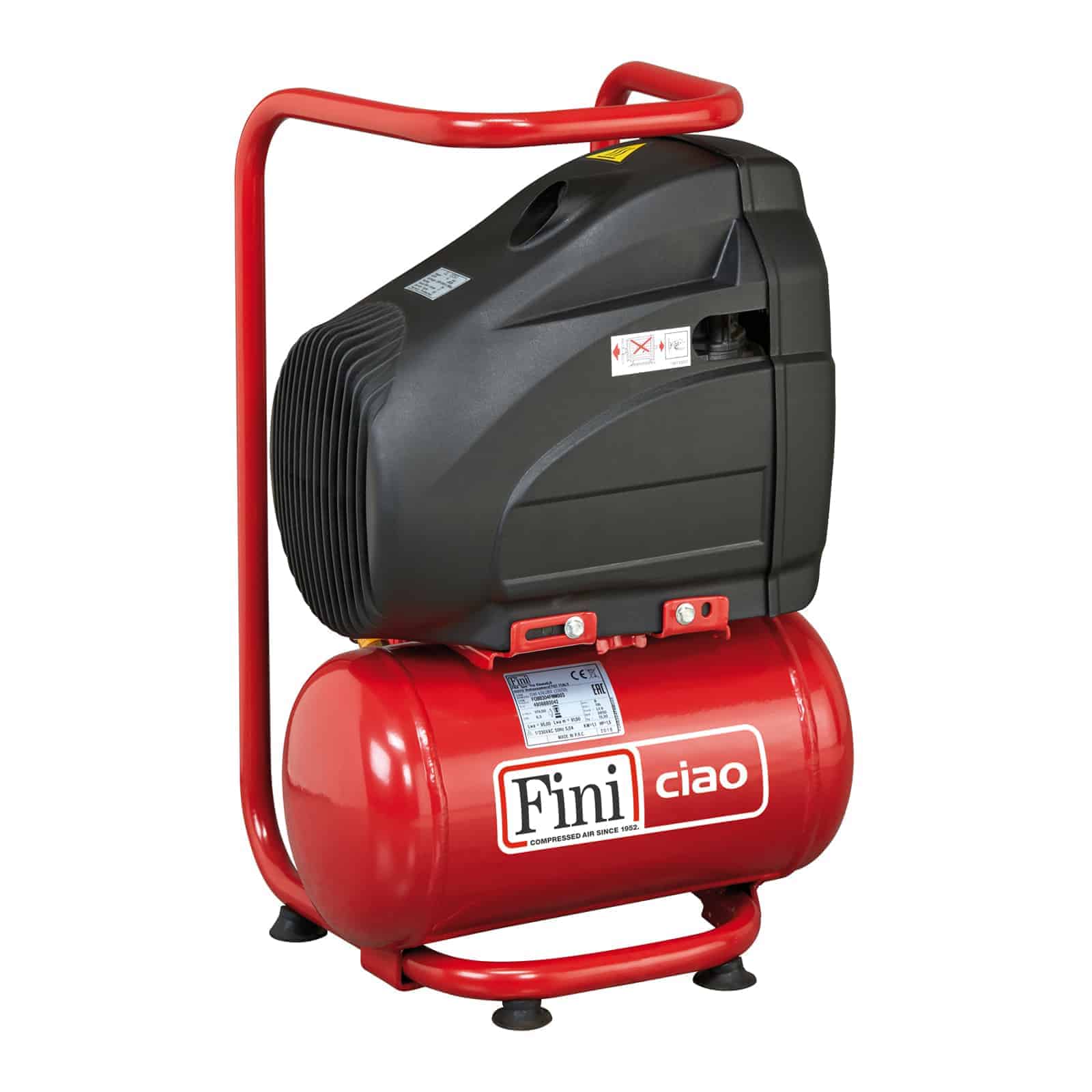 Ciao 6/1850 Compressore coassiale oilless, versatile e semplice da utilizzare e trasportare.