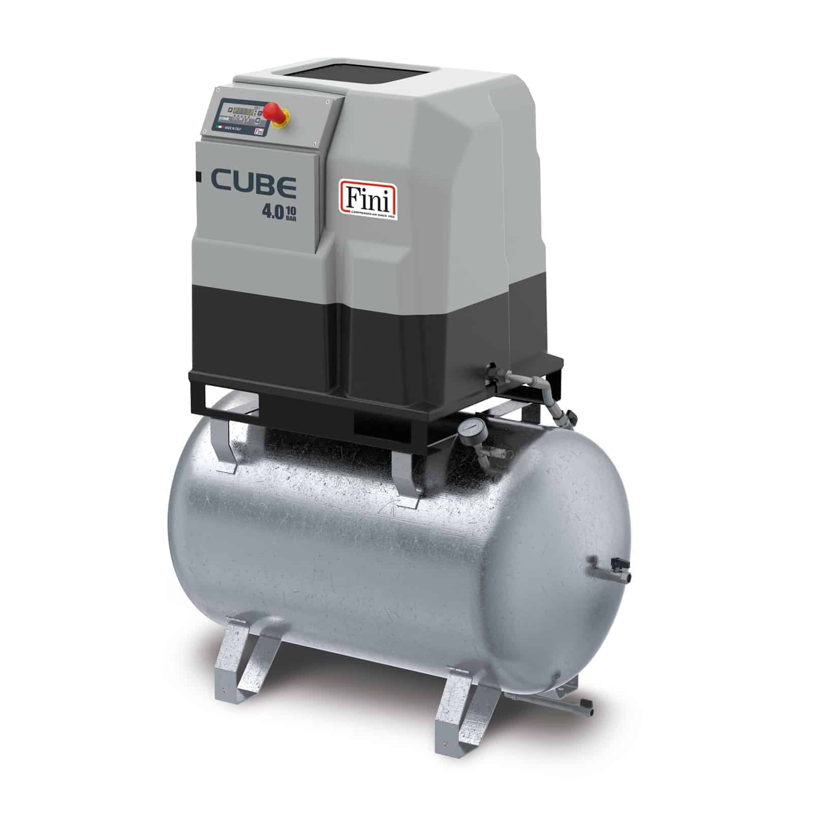 CUBE 4.0-10-270z Compact, direct drive transmission screw compressor, complete with galvanised tank.