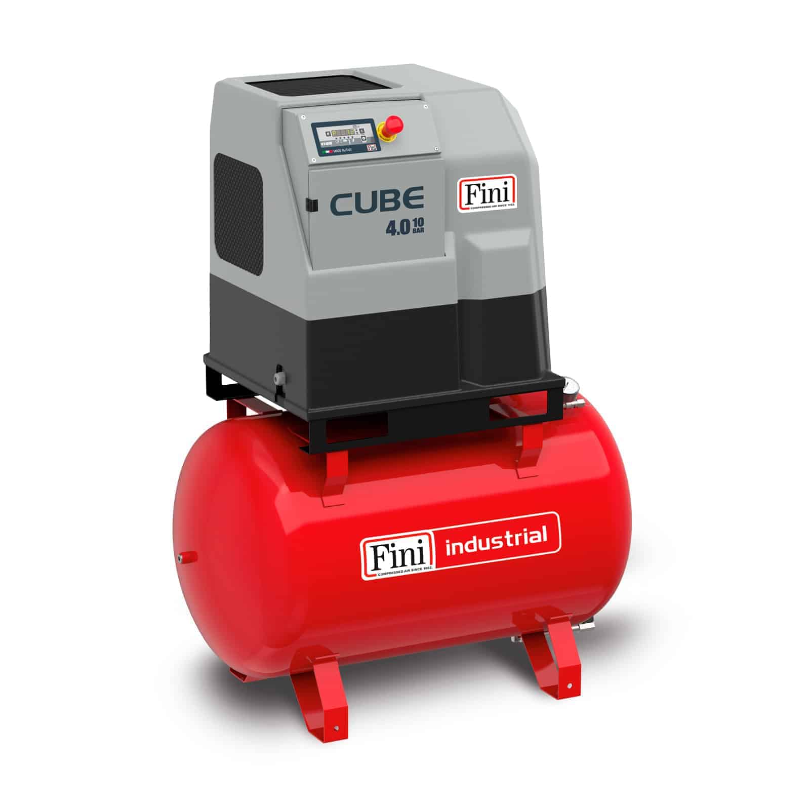 CUBE 4.0-10-270 Compact, direct drive transmission screw compressor, complete with tank.
