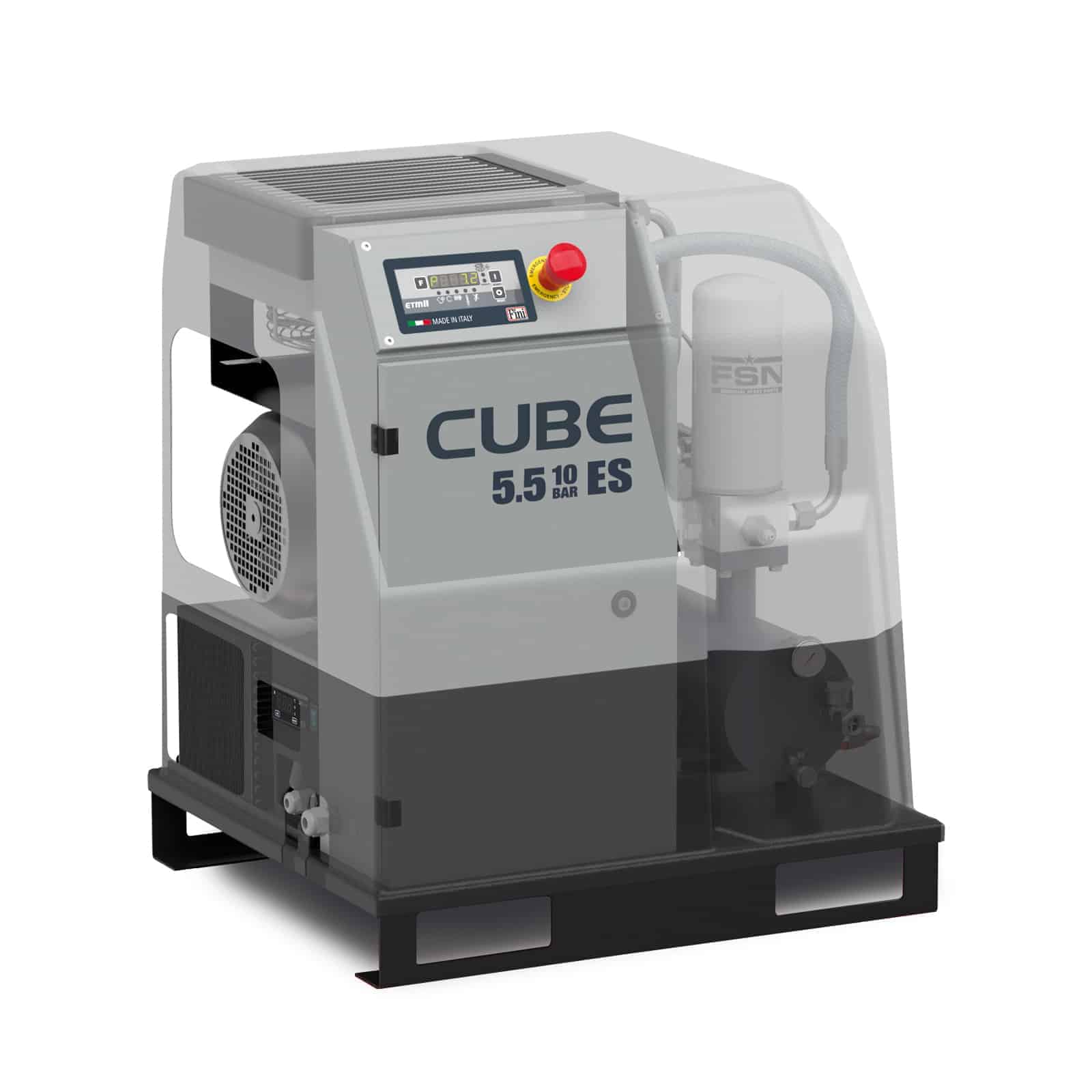 CUBE 5.5-10 ES Compact, direct drive transmission screw compressor.