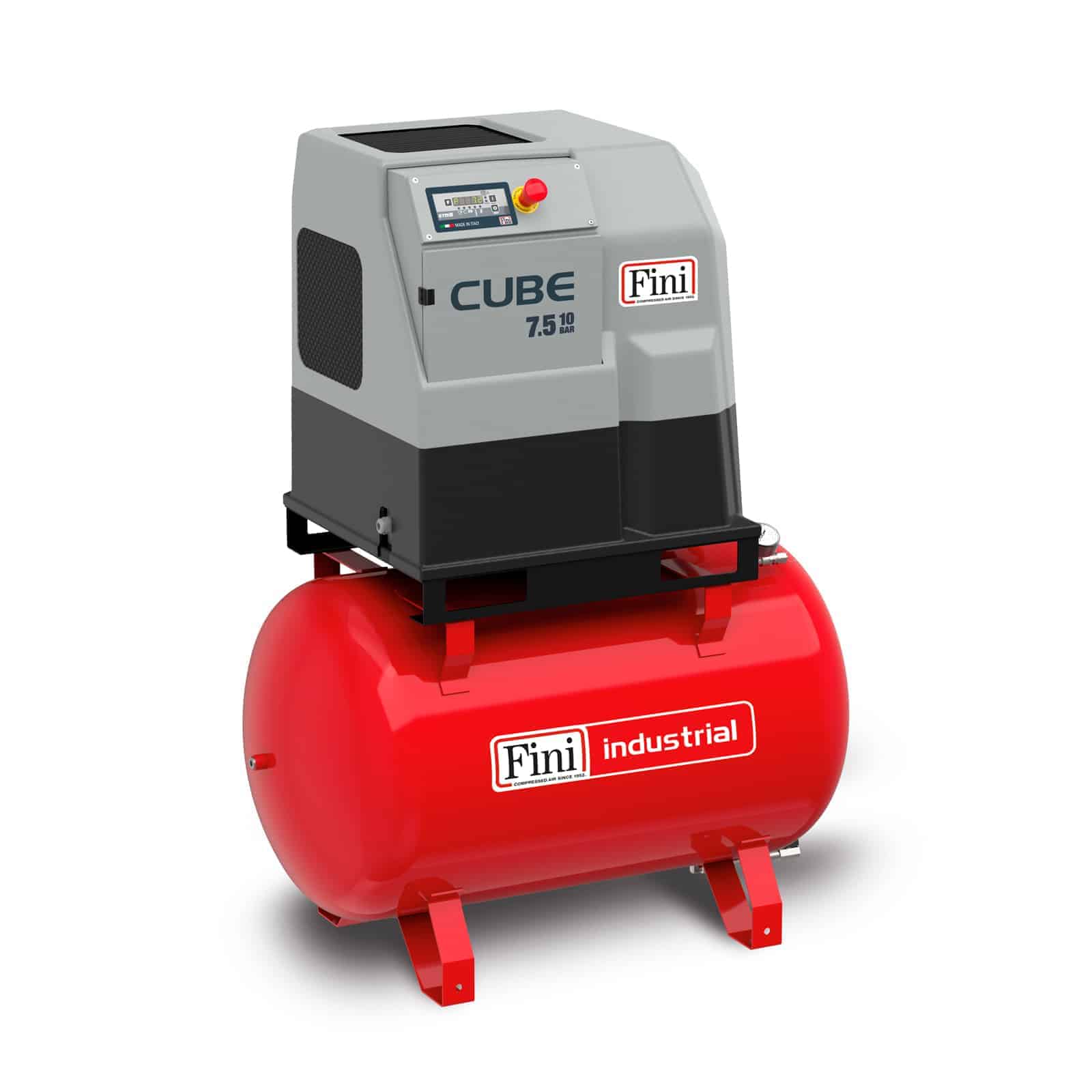 CUBE 7.5-10-270 Compact, direct drive transmission screw compressor, complete with tank.