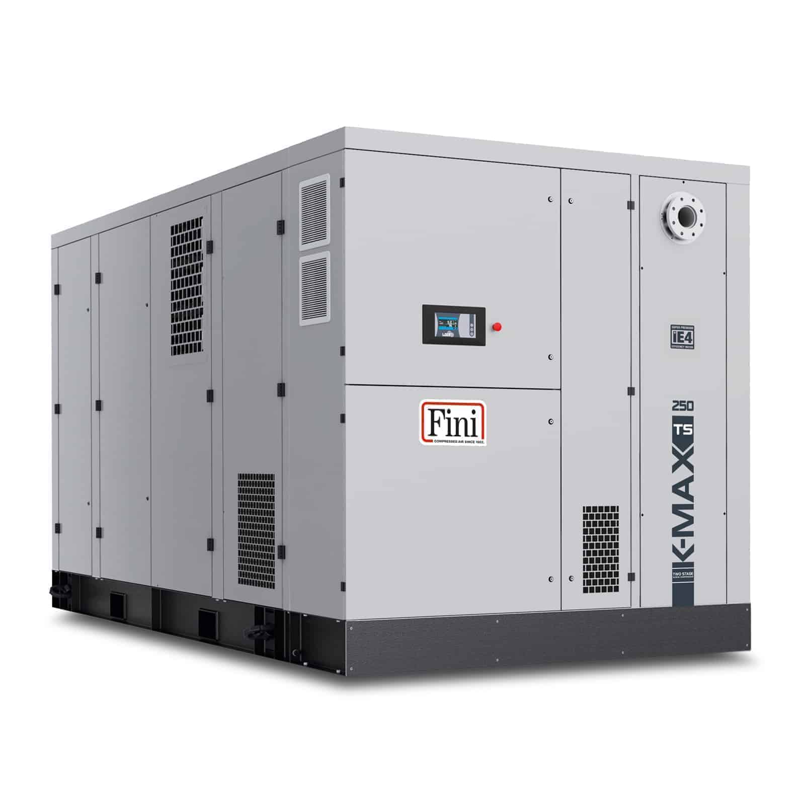 K-MAX TS 250-07 VS Compressore a vite bistadio ad alta efficienza, con trasmissione diretta e con inverter.
