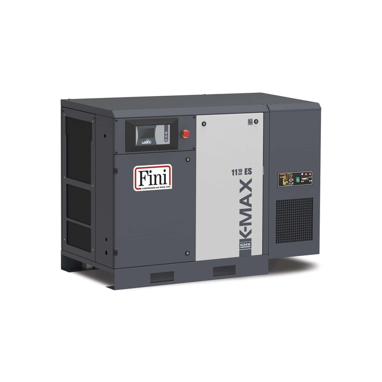 K-MAX 11-08 ES Screw compressor with direct drive transmission, complete with dryer.