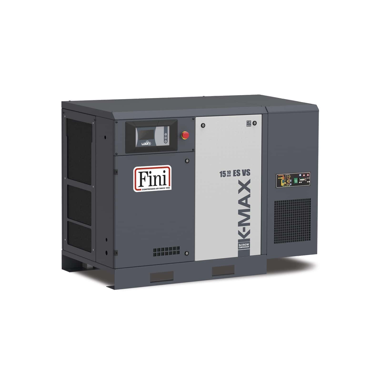 K-MAX 15-08 ES VS Screw compressor with direct drive transmission, complete with dryer.