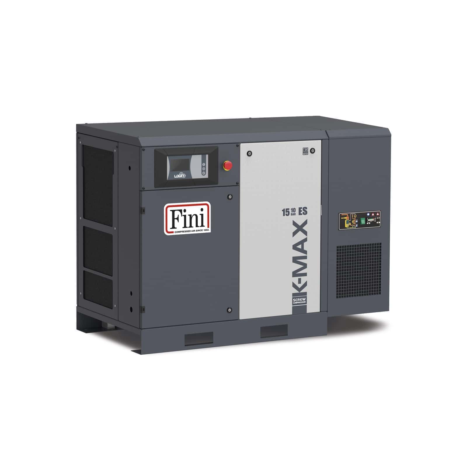 K-MAX 15-13 ES Compressore a vite con trasmissione diretta, completo di essiccatore.