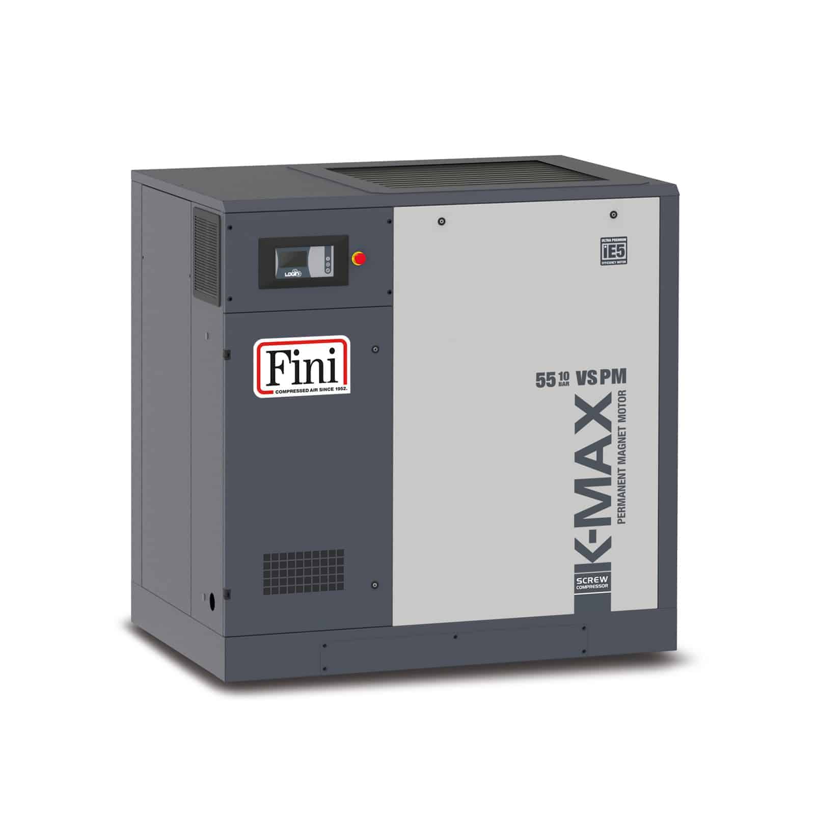 K-MAX 55-13 VS PM High pressure screw compressor, with direct drive transmission and permanent magnet motor with inverter.