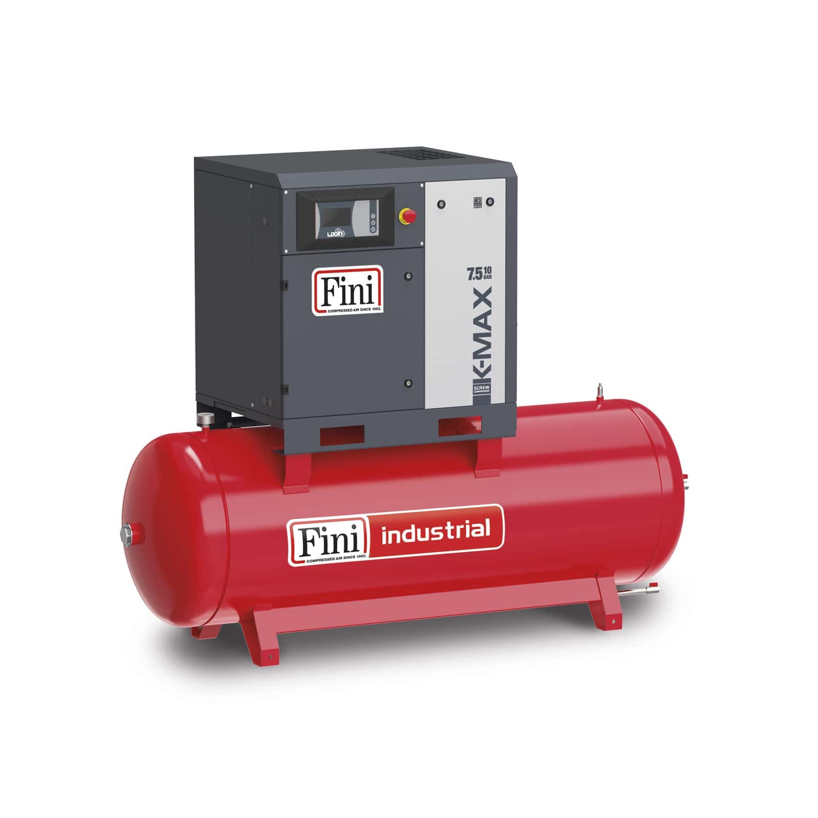K-MAX 7.5-10-500 Compressore a vite con trasmissione diretta, completo di serbatoio.
