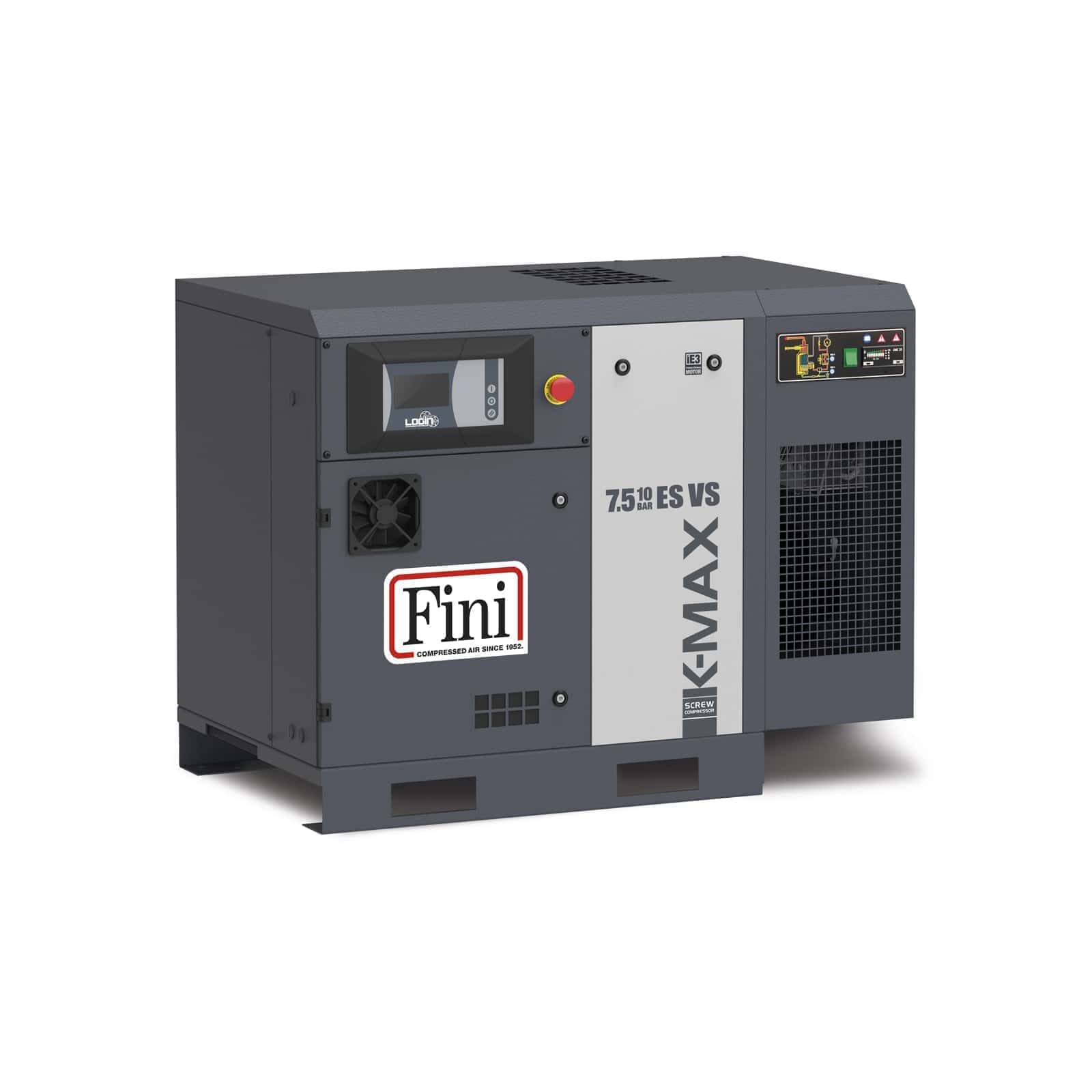 K-MAX 7.5-13 ES VS Compressore a vite con trasmissione diretta, completo di essiccatore.