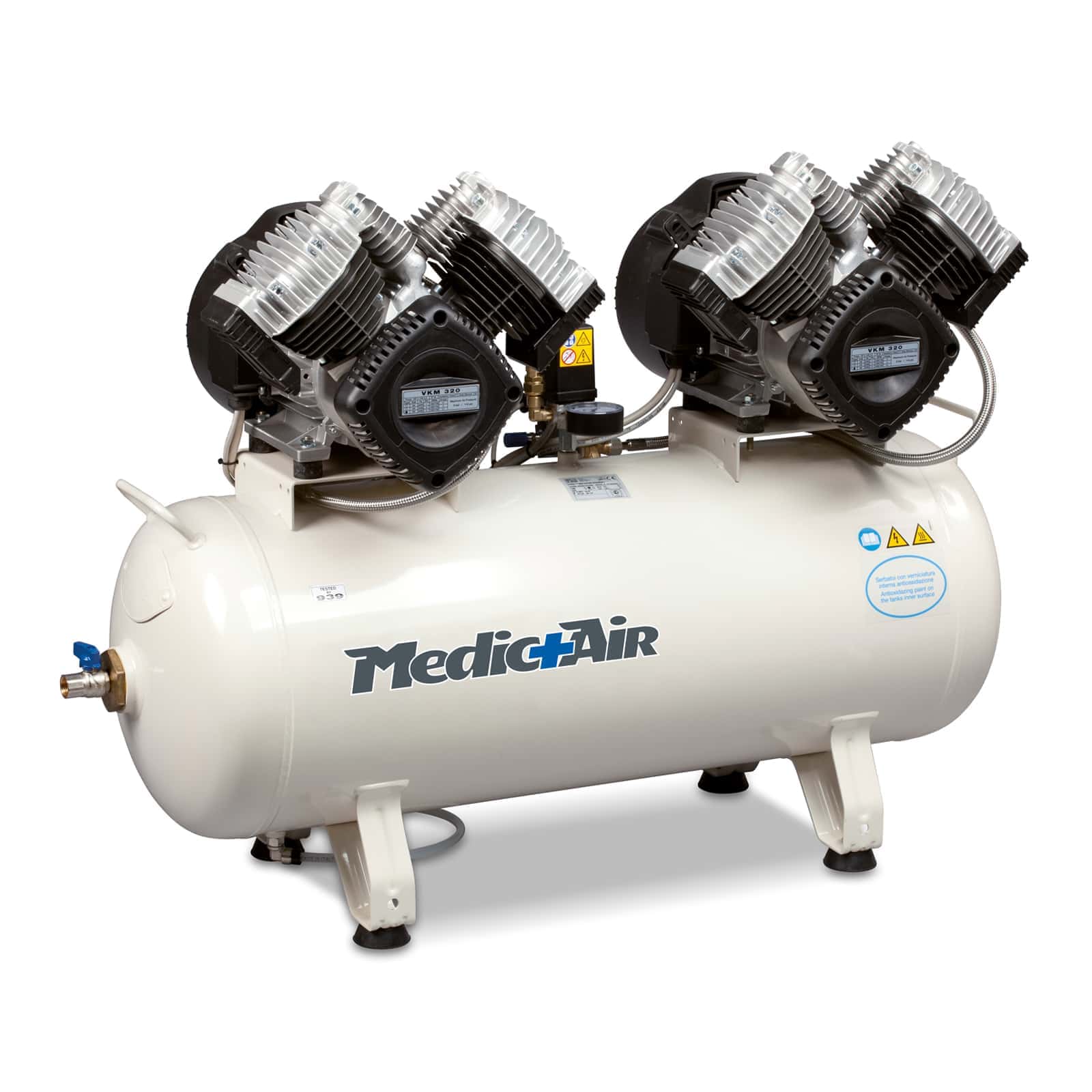 Med 640-90F-6T Compressore oilless MedicAir, studiato e progettato per dentisti e laboratori.