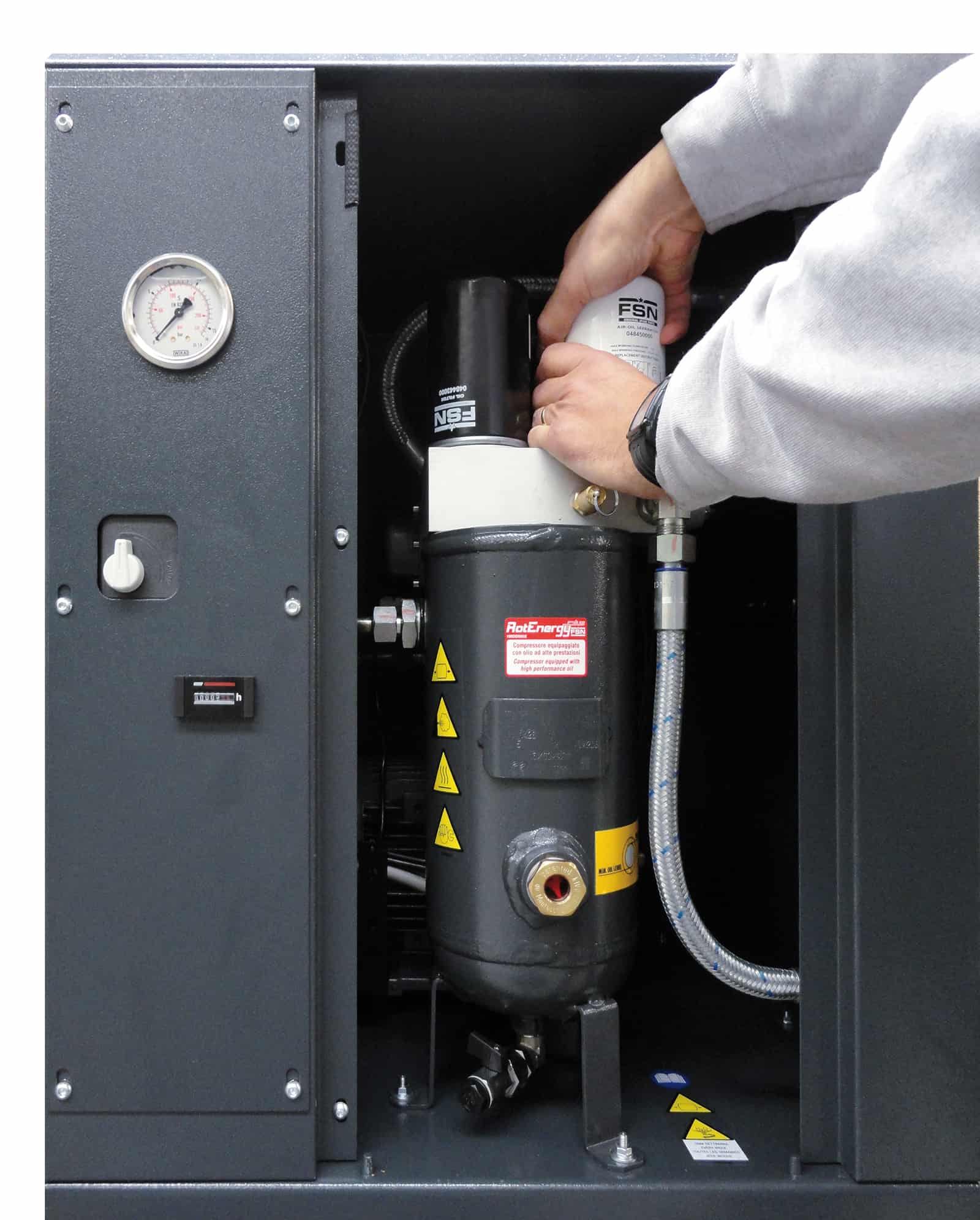 MICRO SE 4.0-08 Screw compressor with belt transmission, compact and silent. dettaglio