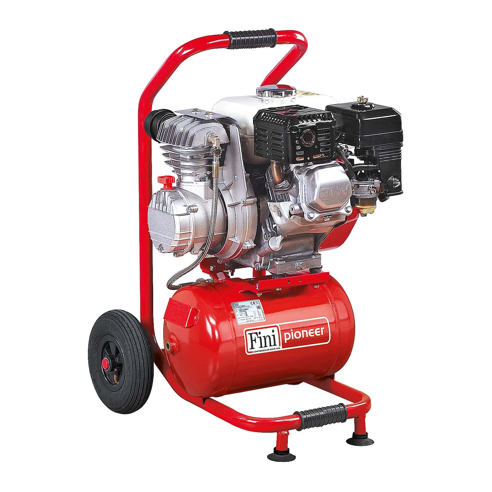 Pioneer 236-4S Honda Professional petrol motor-compressor with Honda engine, for working environments without electricity.