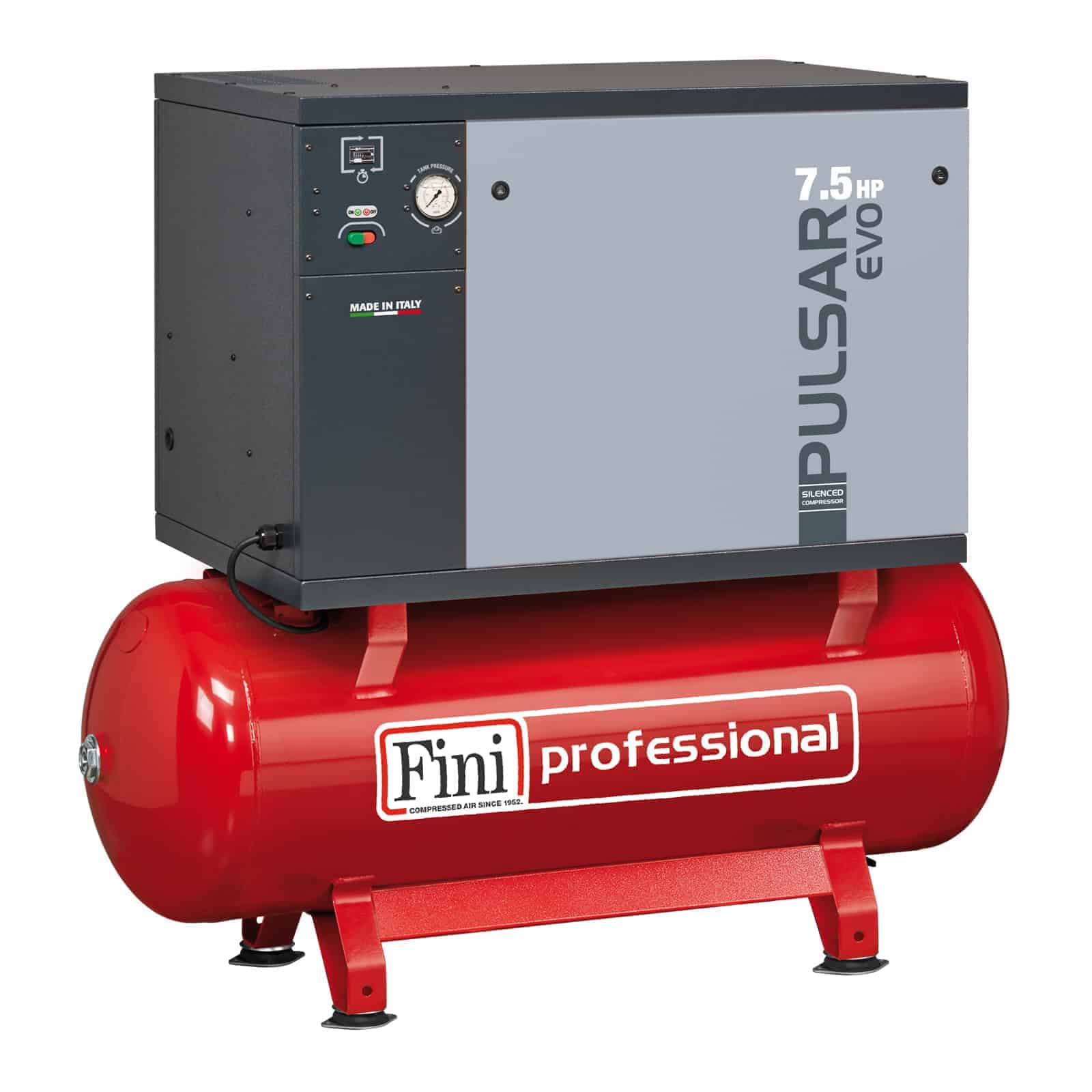 Pulsar Evo BK119-270-7,5 Professional silent two-stage belt driven compressor, complete with tank.