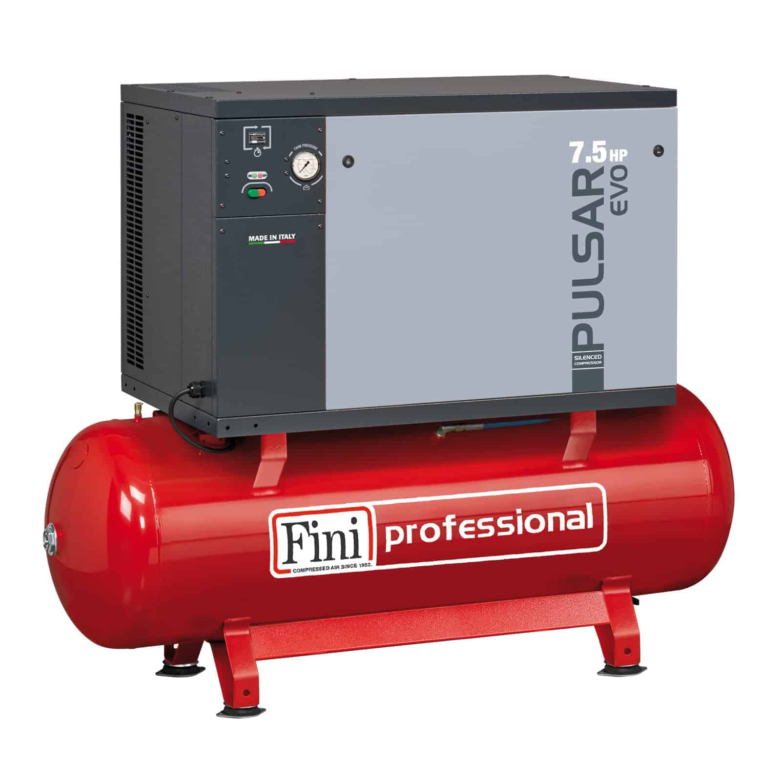 Pulsar Evo BK119-500-7,5 Professional silent two-stage belt driven compressor, complete with tank.