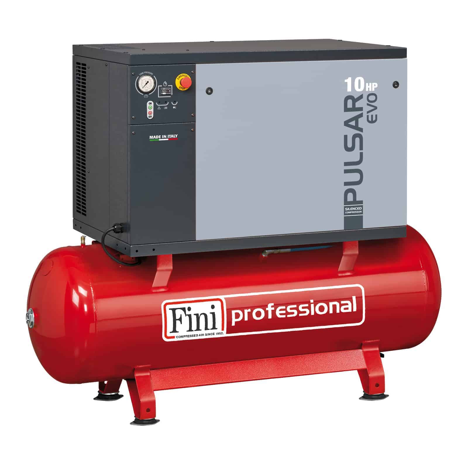 Pulsar Evo BK120-500-10-SD Professional silent two-stage belt driven compressor, complete with tank.