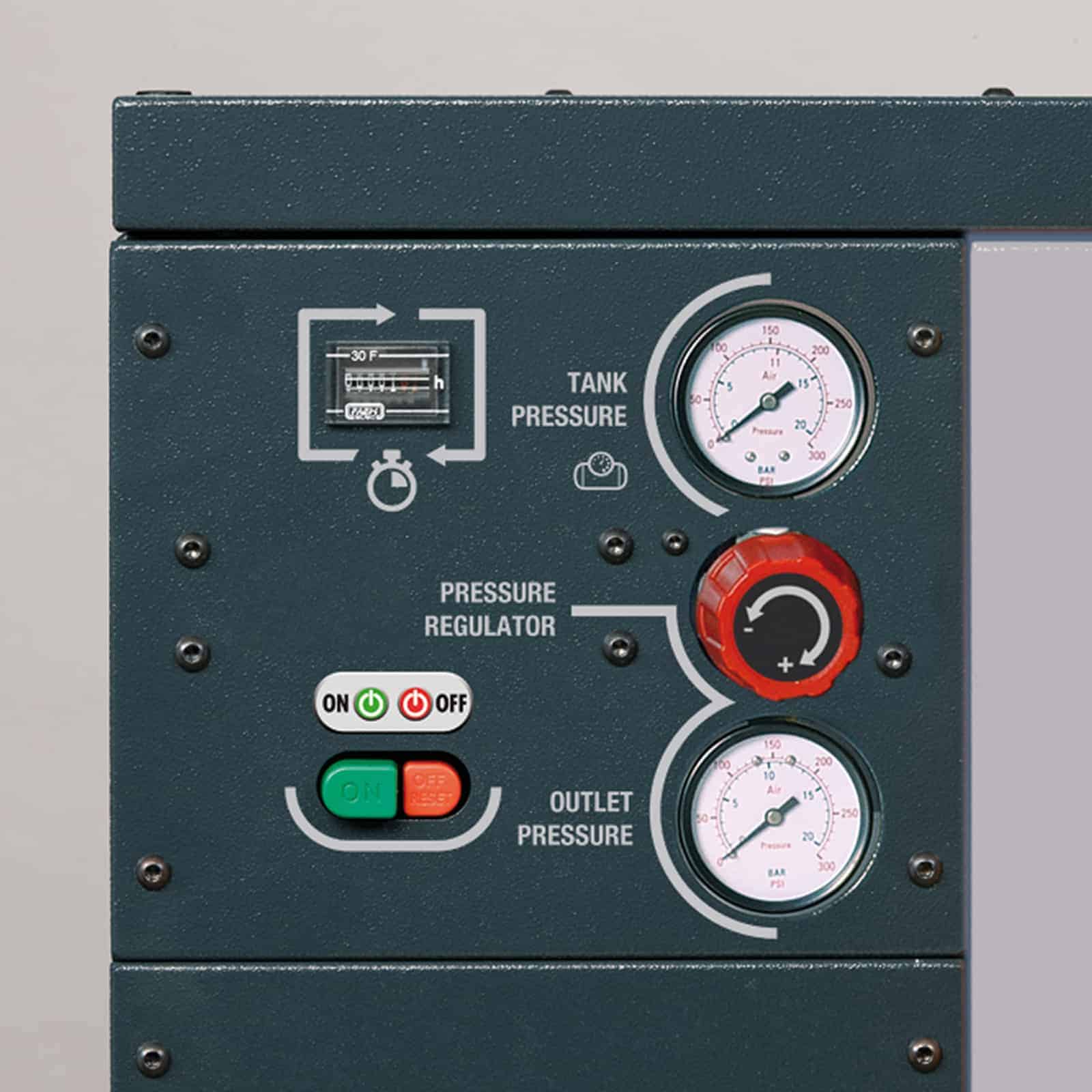 Pulsar Evo MK103-100-3M Professional silenced single-stage belt driven compressor, complete with tank. dettaglio