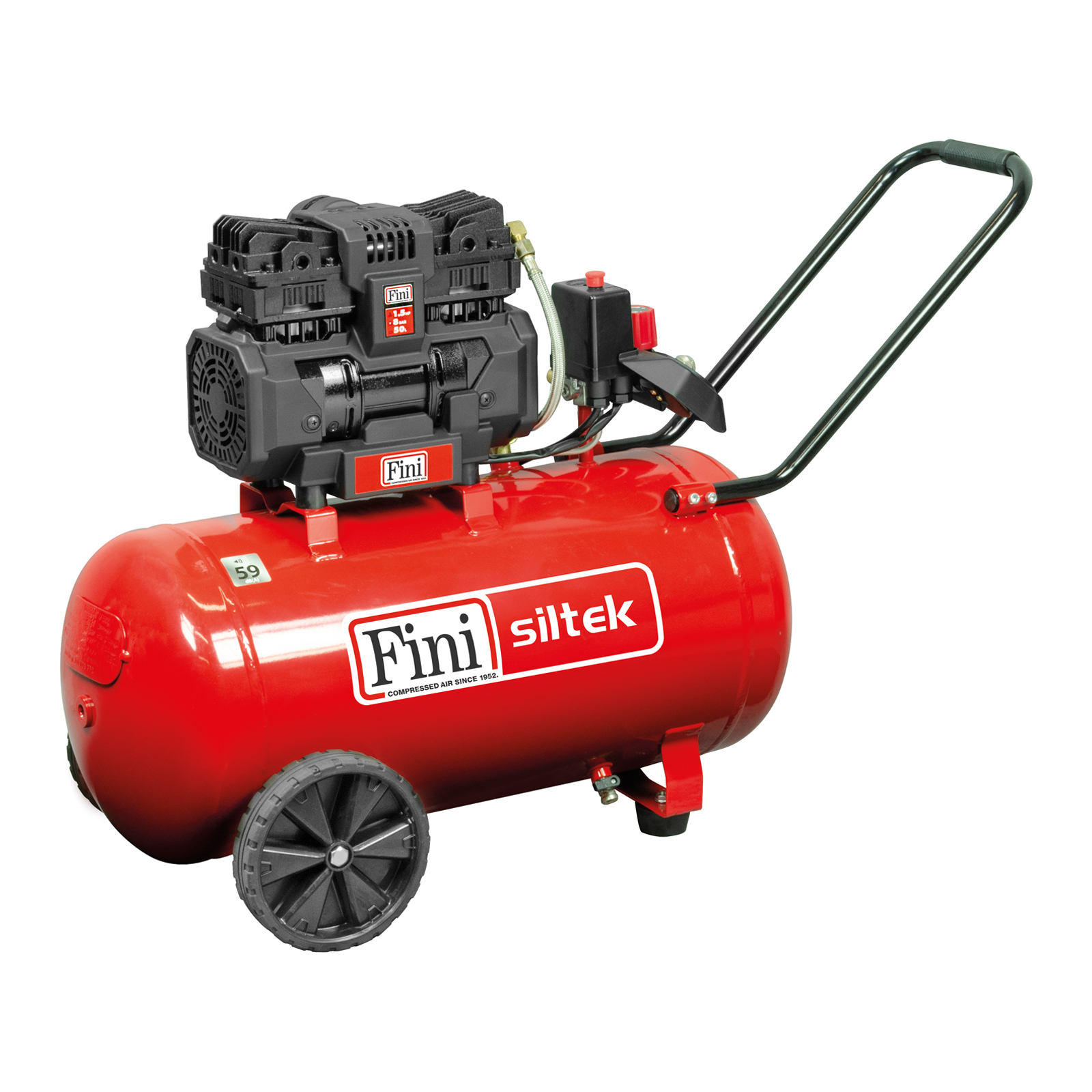 Siltek tb 50/1,5 hp Quiet oilless compressor, suitable for demanding hobbyists and professionals.