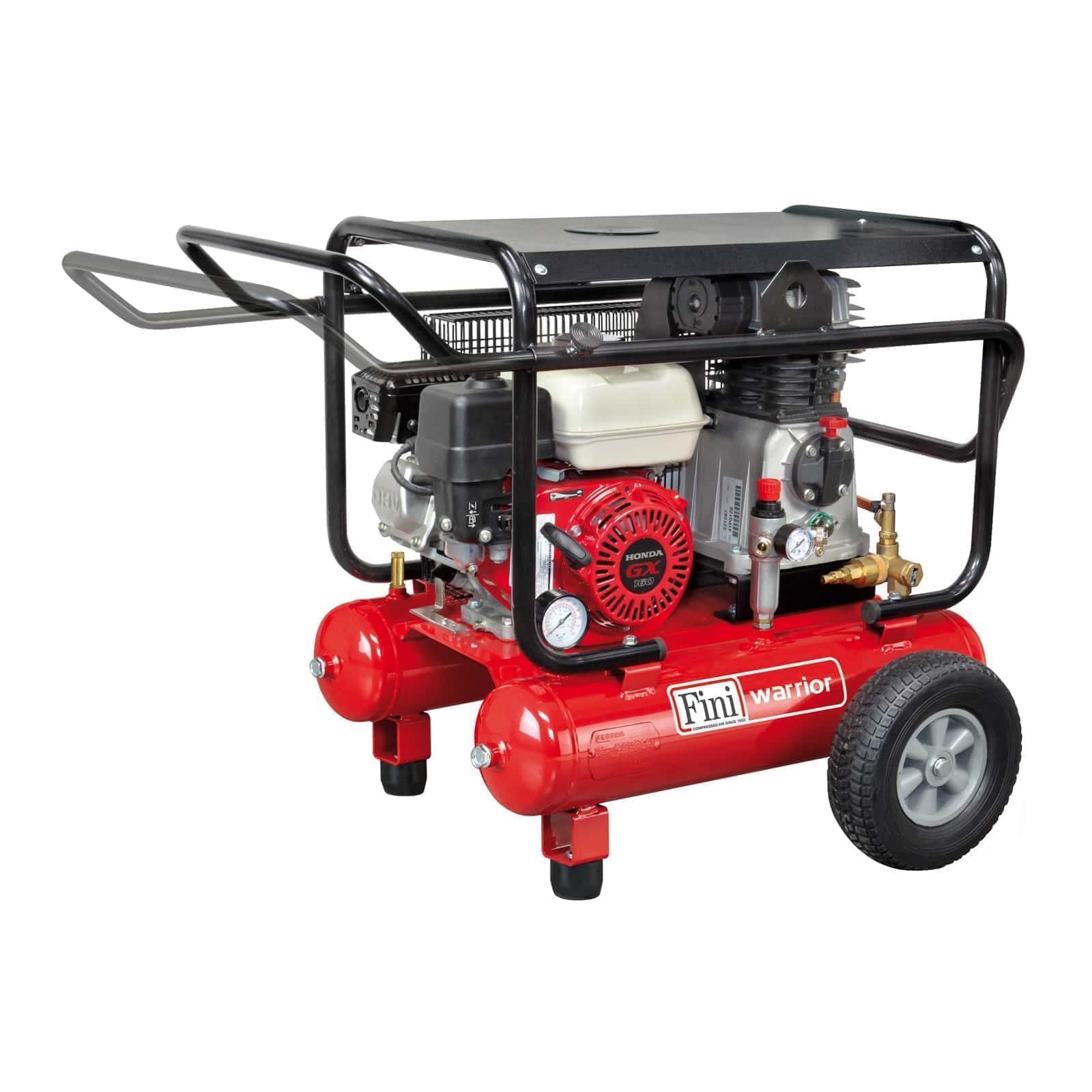 Warrior MK113-5,5S Honda Professional petrol motor compressor with Honda engine, ideal for construction and agriculture.
